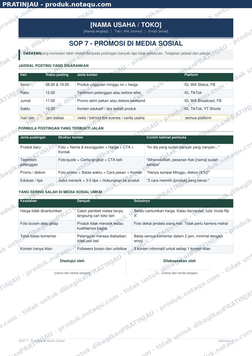PDF isian SOP Promosi Media Sosial