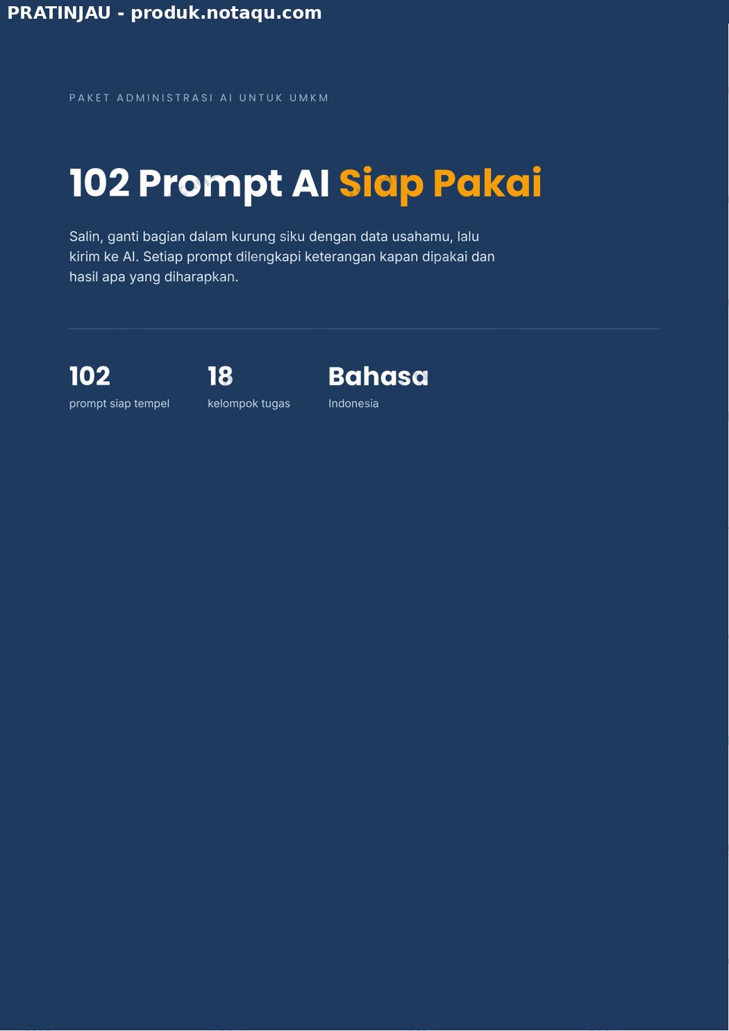 Contoh halaman prompt AI